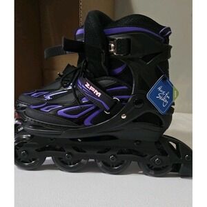 ZPM Sports Roller Blades Skates Sz L Purple Black Light up Wheel
